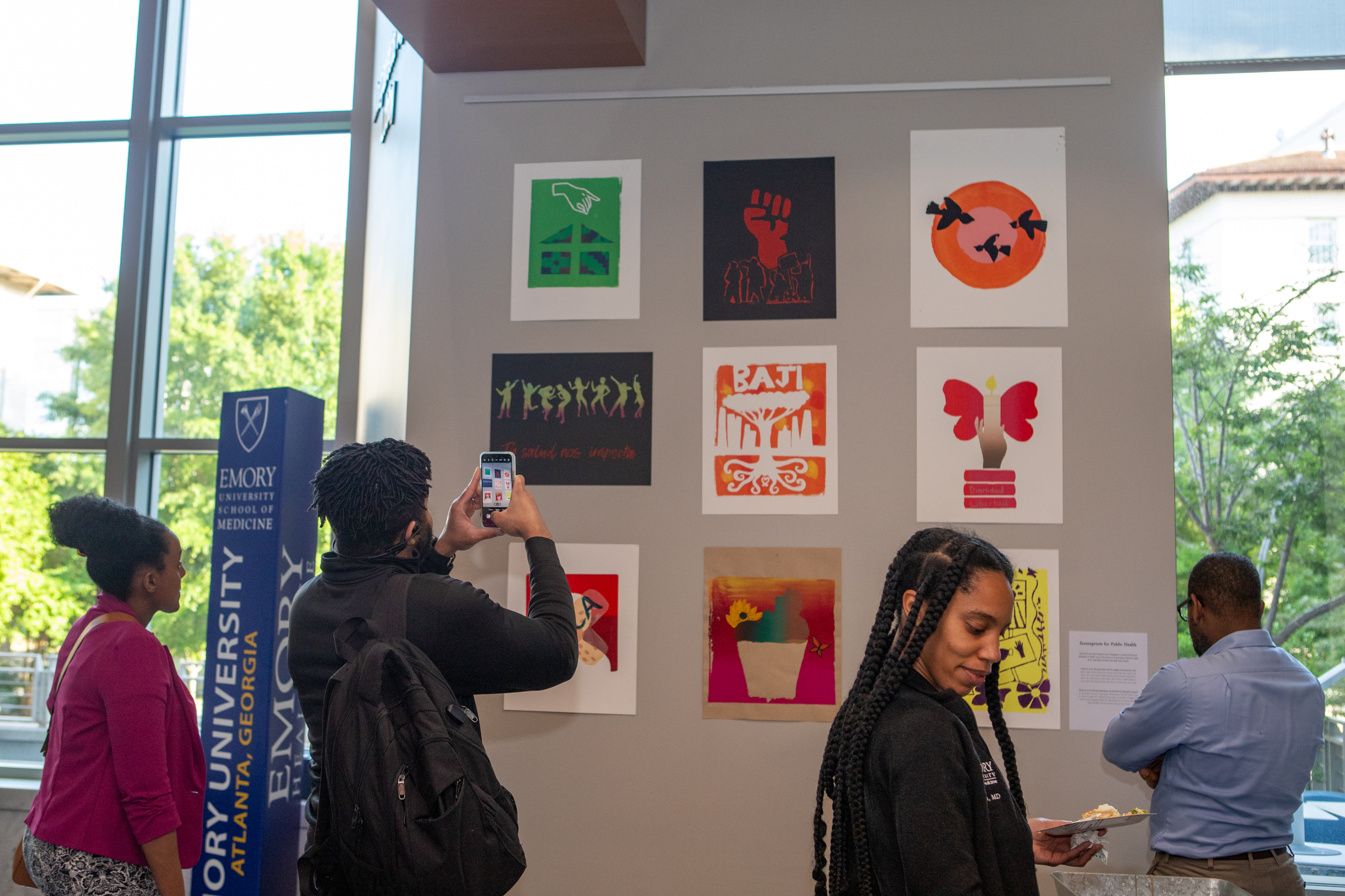 Artwork displayed on a wall. 