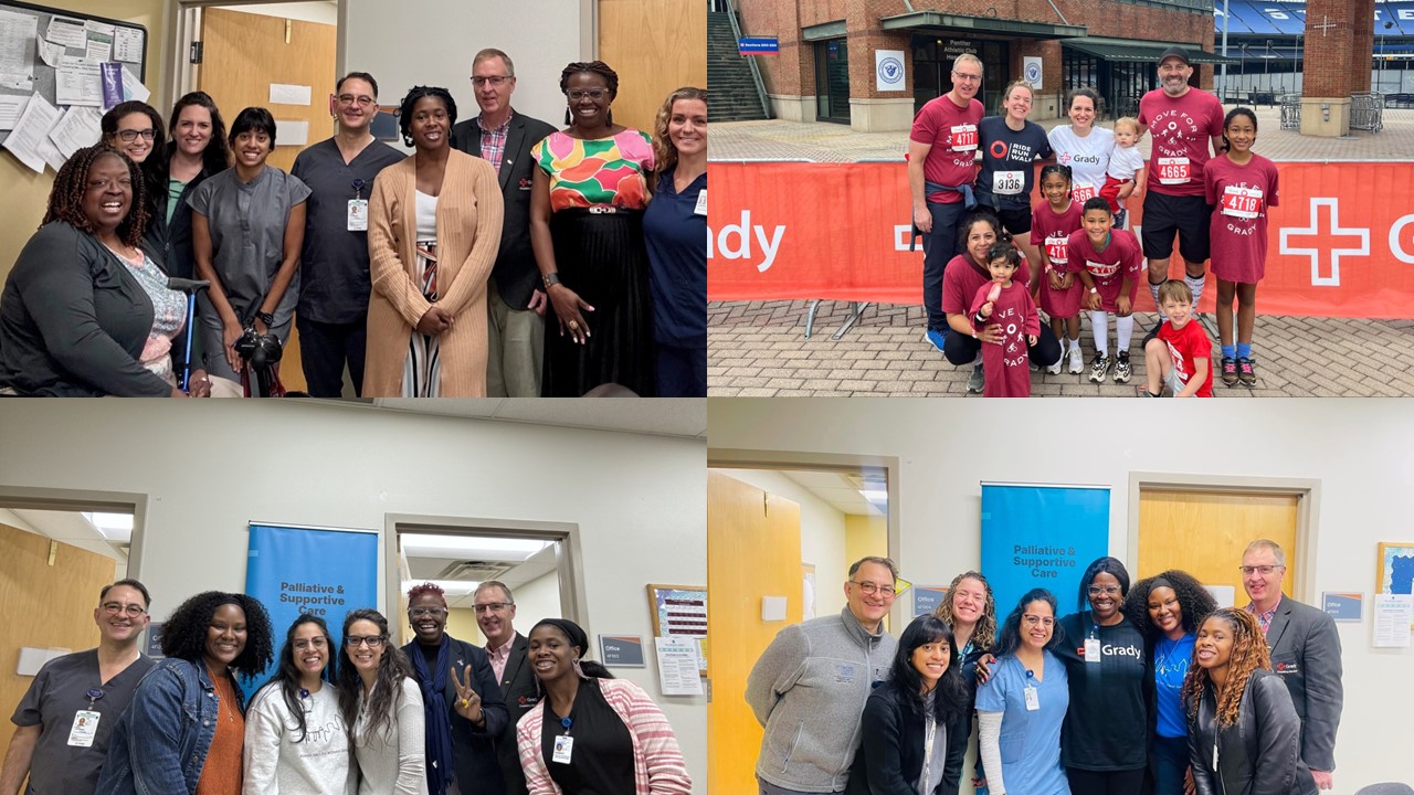 Collage of four photos with Grady Palliative and Supportive Care Team