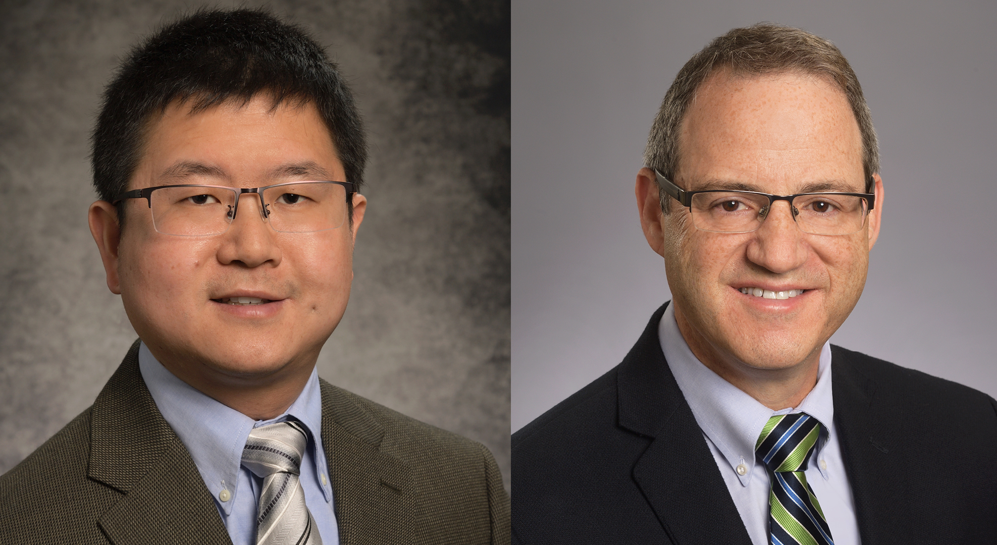 two headshots of men
