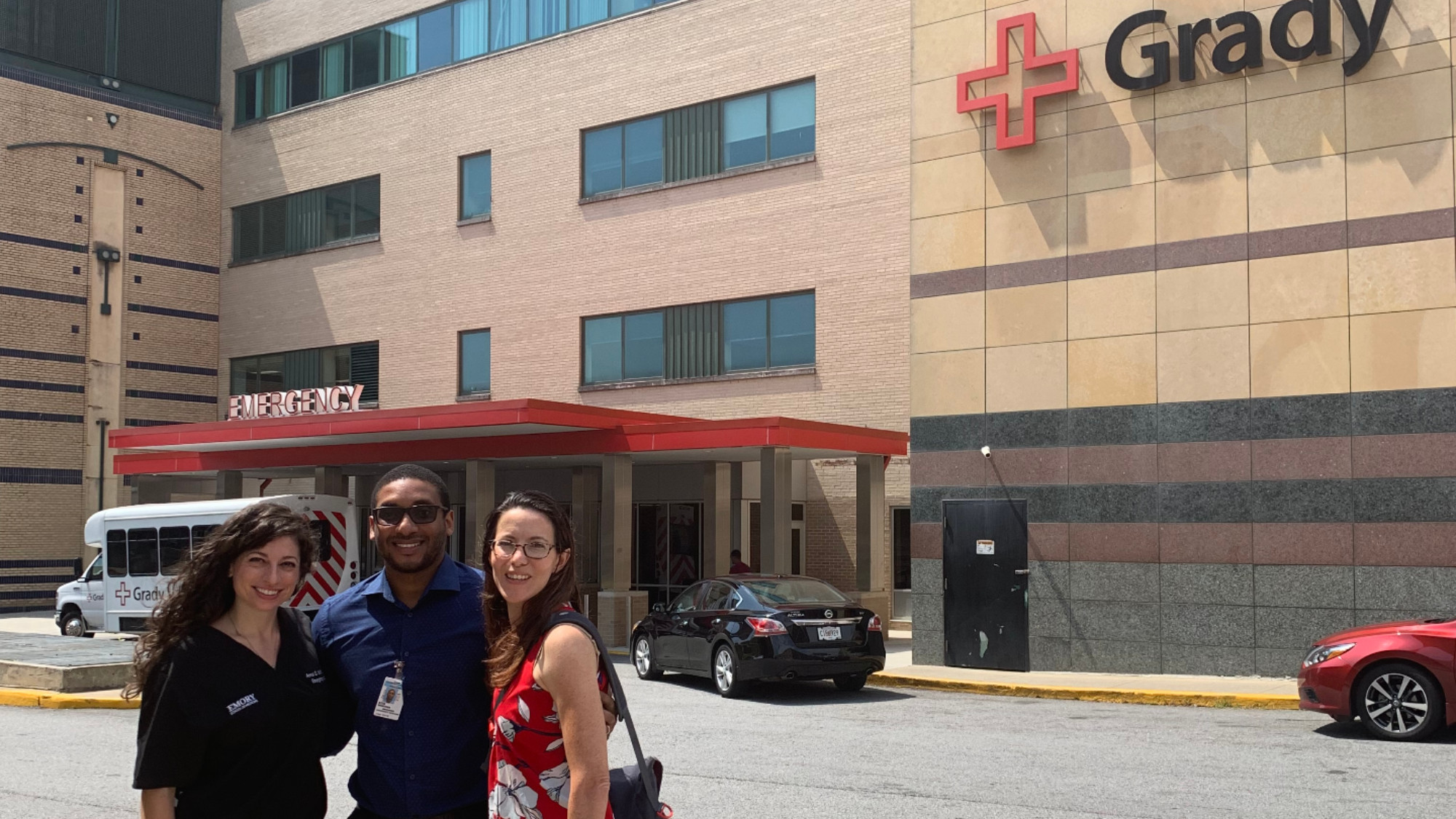 Dr. Ezio Massinga outside Grady Hospital