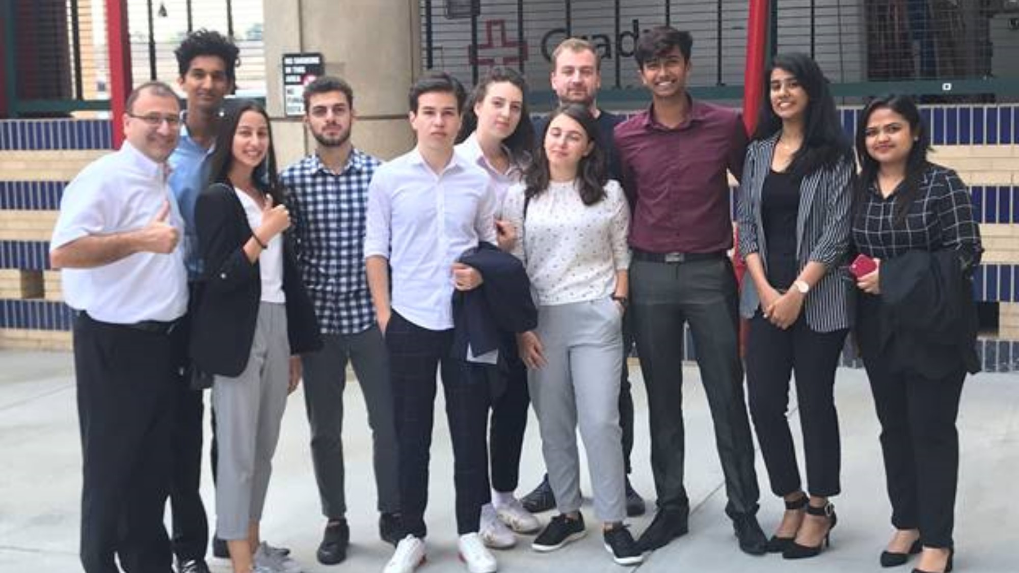 Dr. Kazzi posing with  Tbilisi Medical State University students