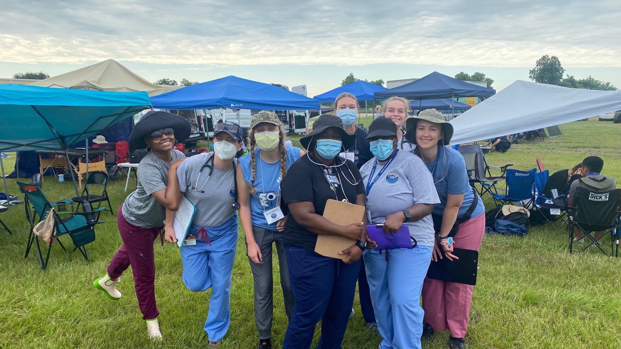 Emory PA students at 2022 Emory Farmworker Program work site