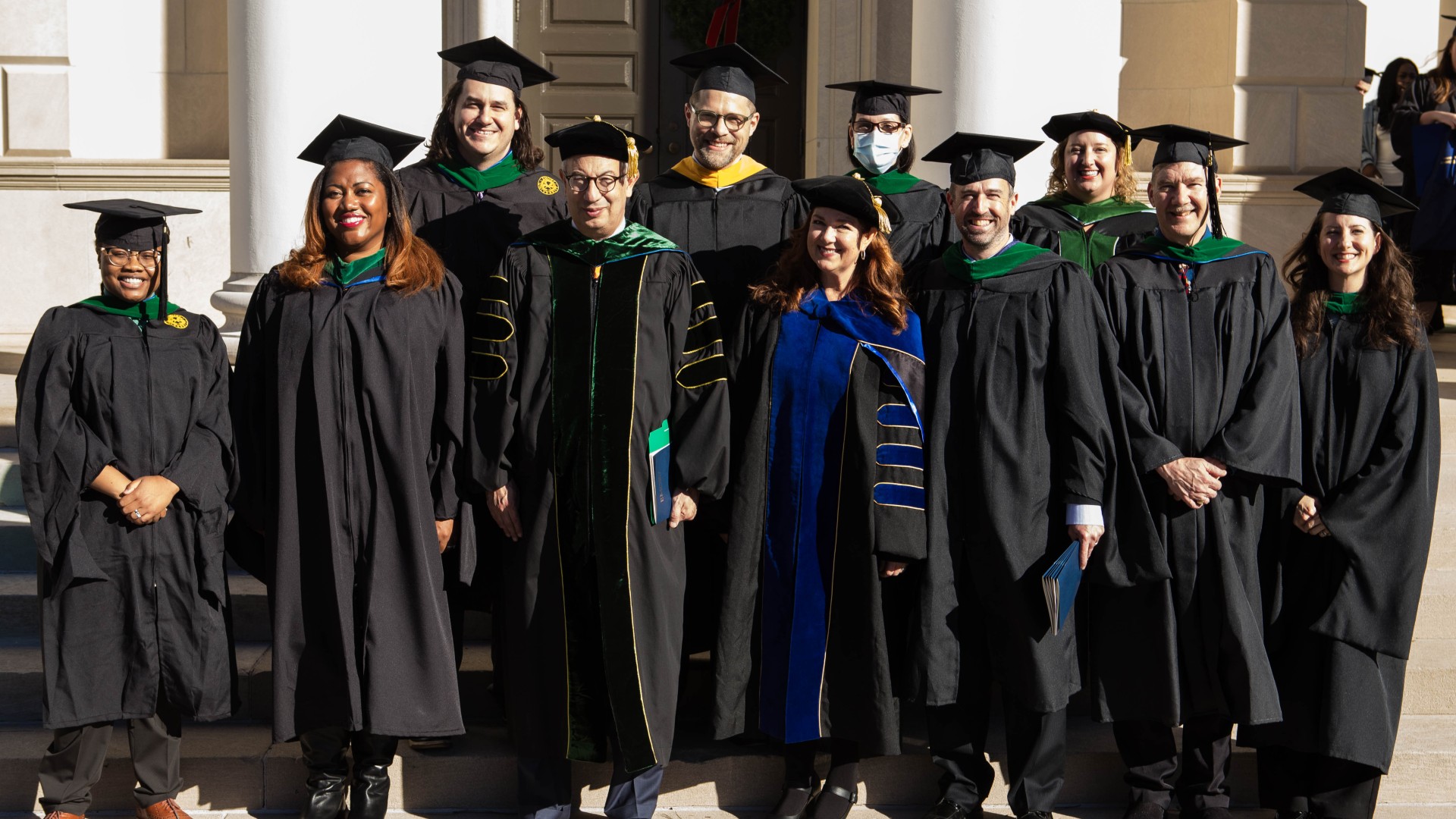 Emory PA program faculty in caps and gowns