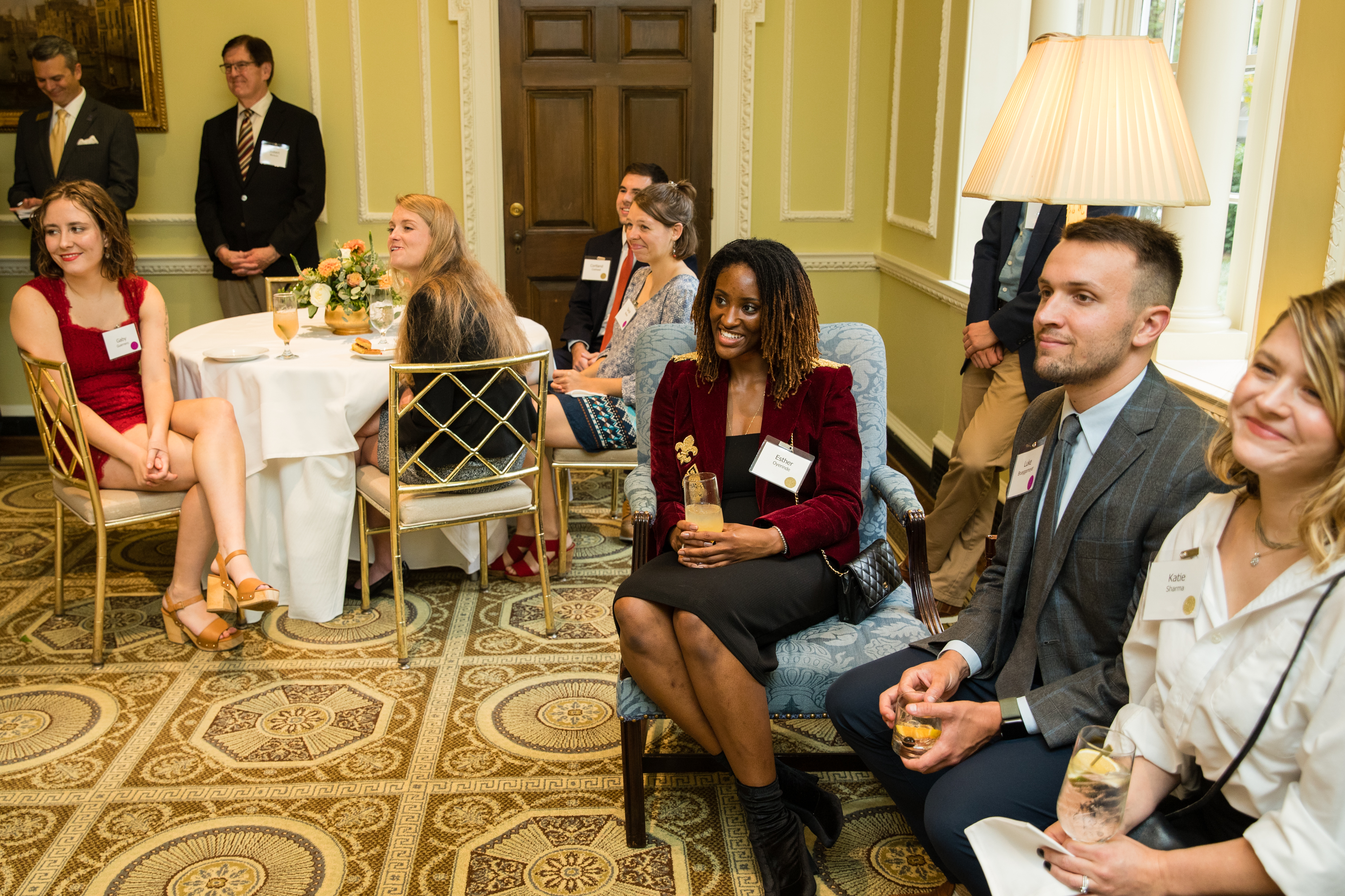 reception attendees seated for a speech