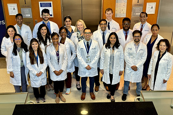 2023-2024 cohort of hematology and medical oncology fellows with program leaders.