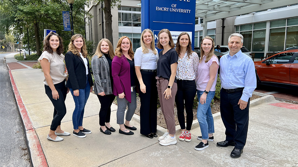 Lesinski lab team outside of Winship Cancer Institute.