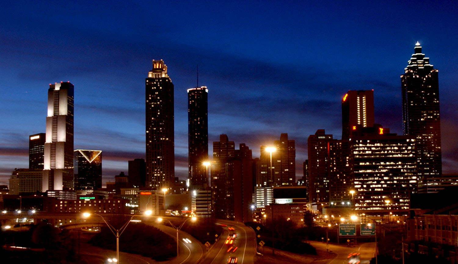 Atlanta skyline dusk