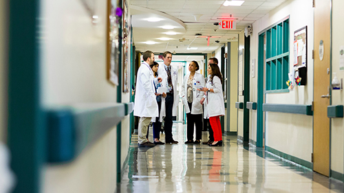 Residents walking in EUH