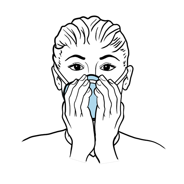 provider checking seal on N95 respirator