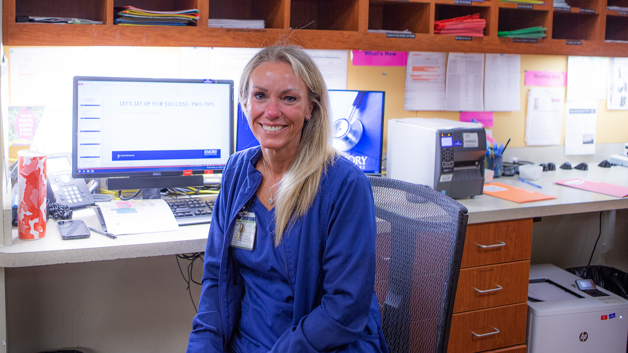 An ophthalmic nurse awaiting patients