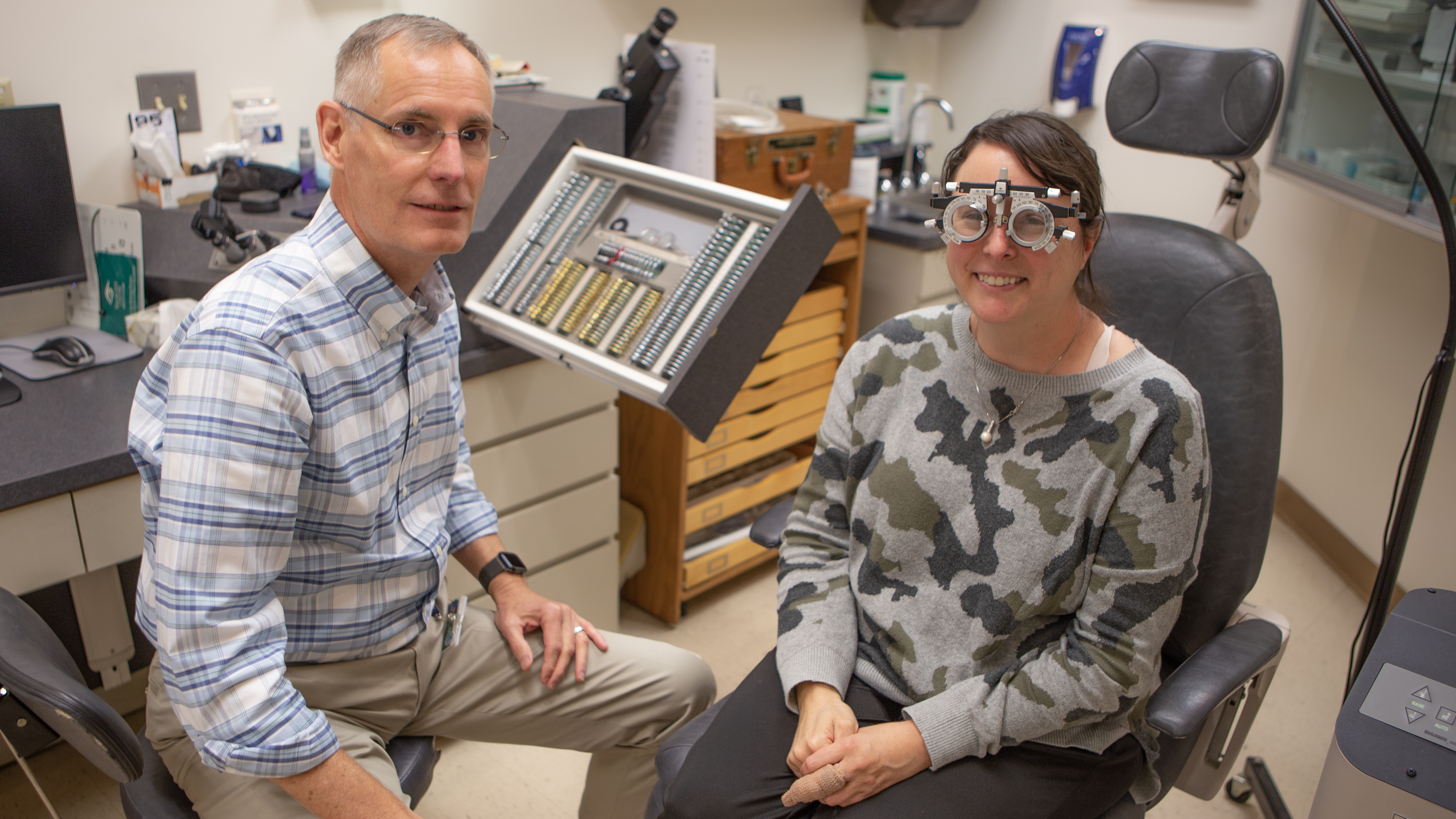 Dr. Ken Rosengren with a patient