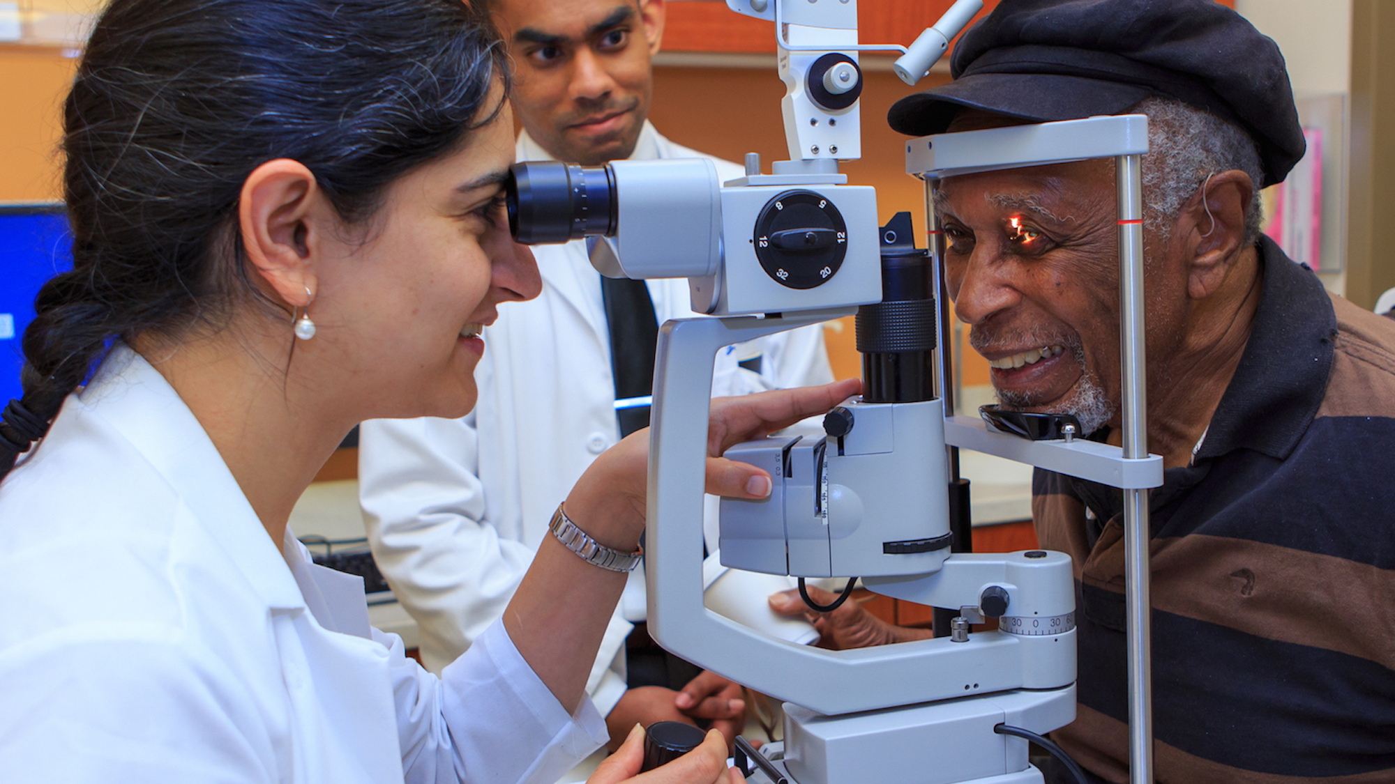 Dr. O'Keefe performing an examination