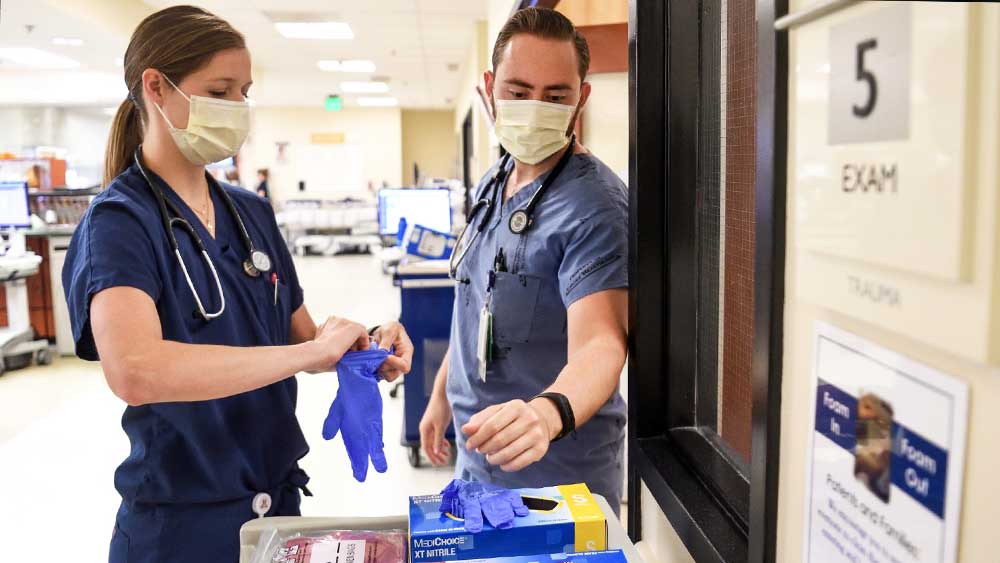 Trainees prepare for a clinical rotation.