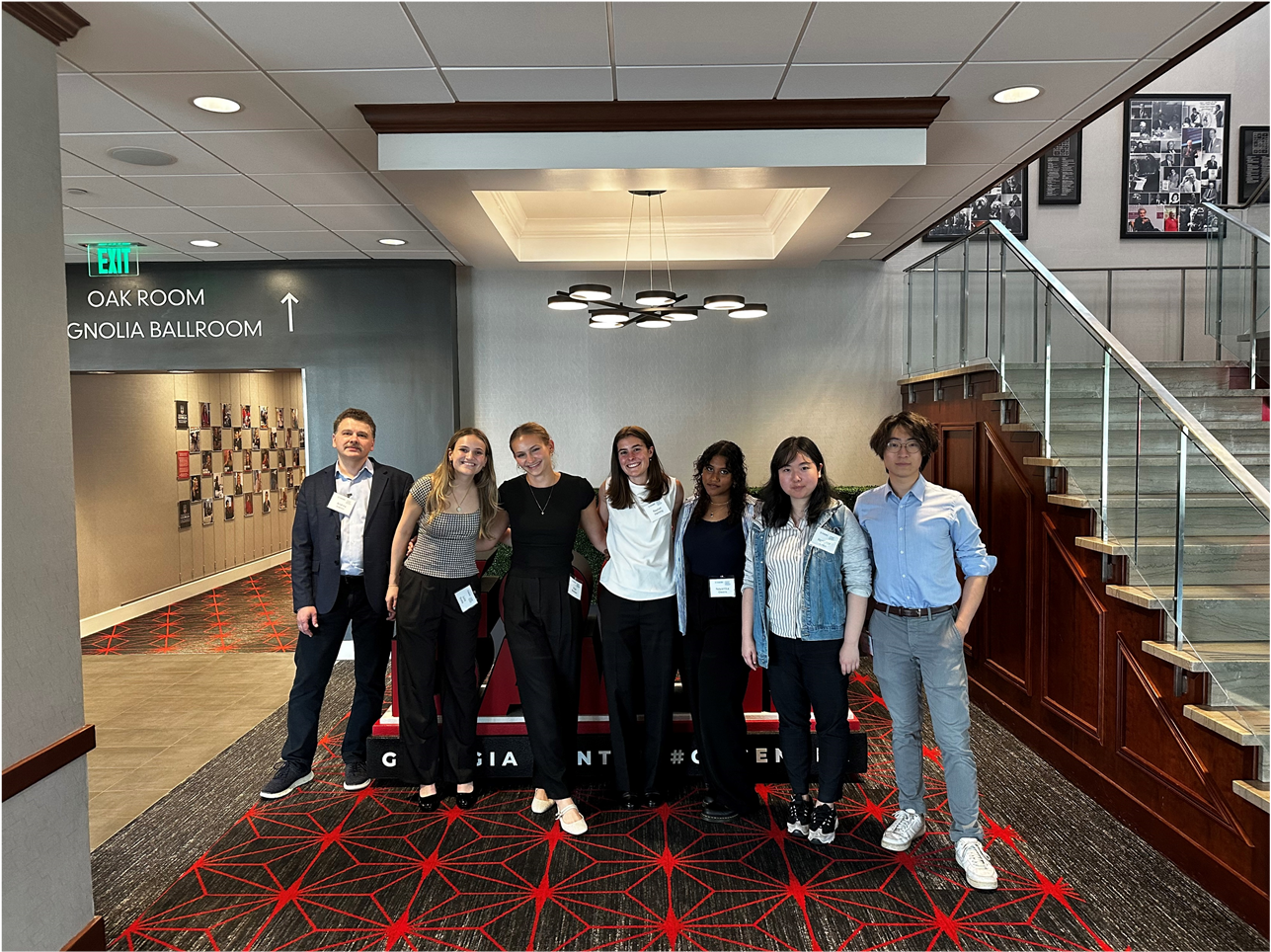 lab group photo with six people