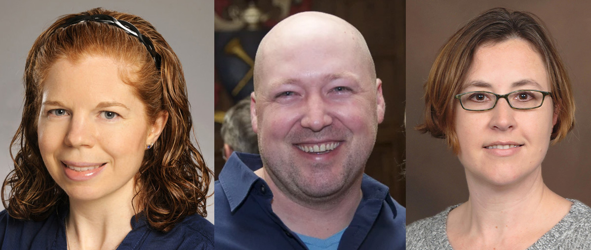 composite headshot of woman, man, and another woman