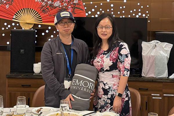 Dr. Yu wishes Xiaodong a successful research faculty career at the farewell party. May 2025