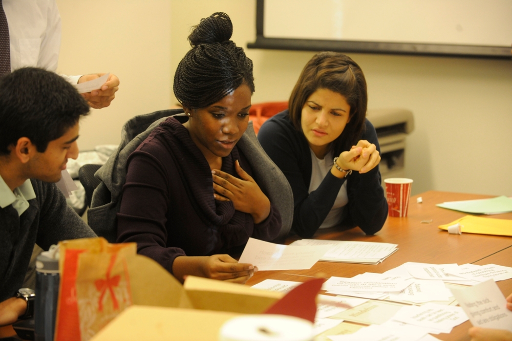 students studying together at a table