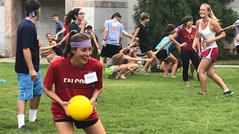 Students playing ball