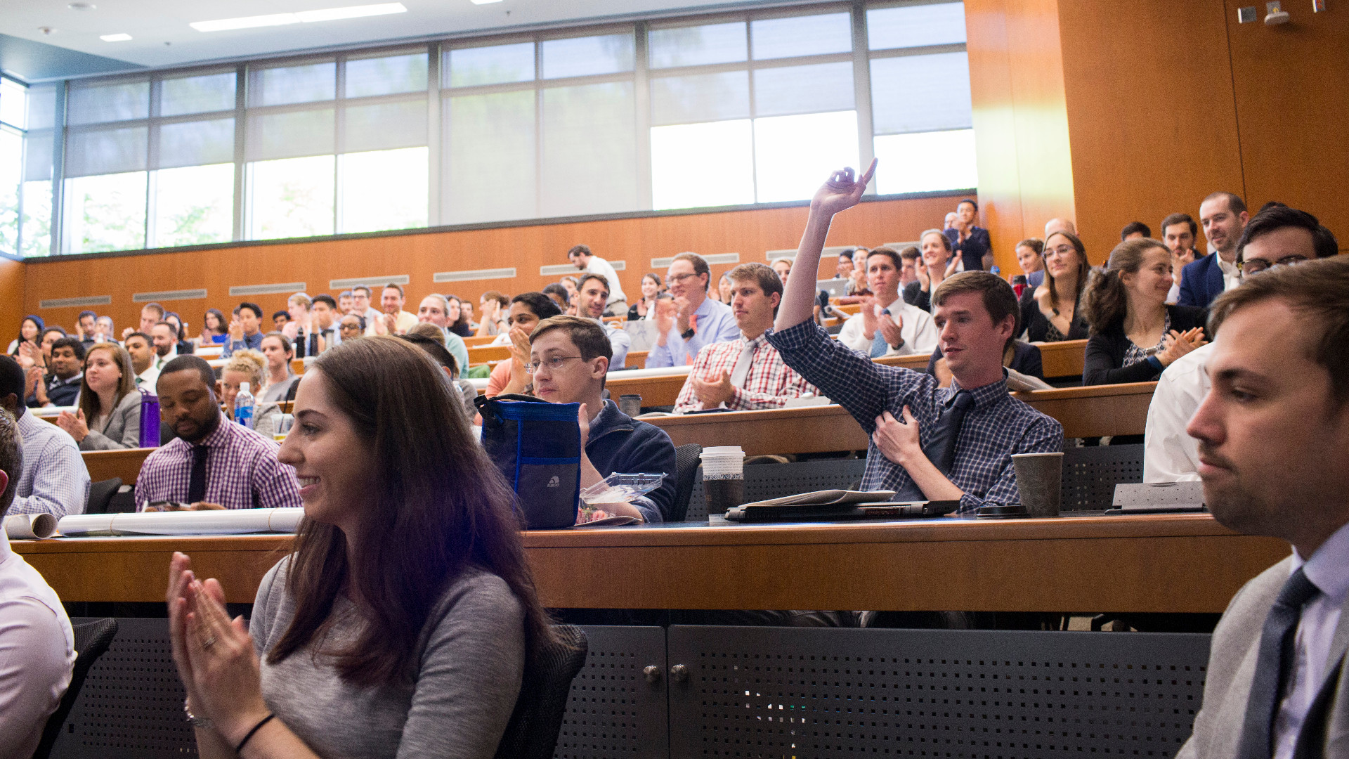 Student with question at Research Day