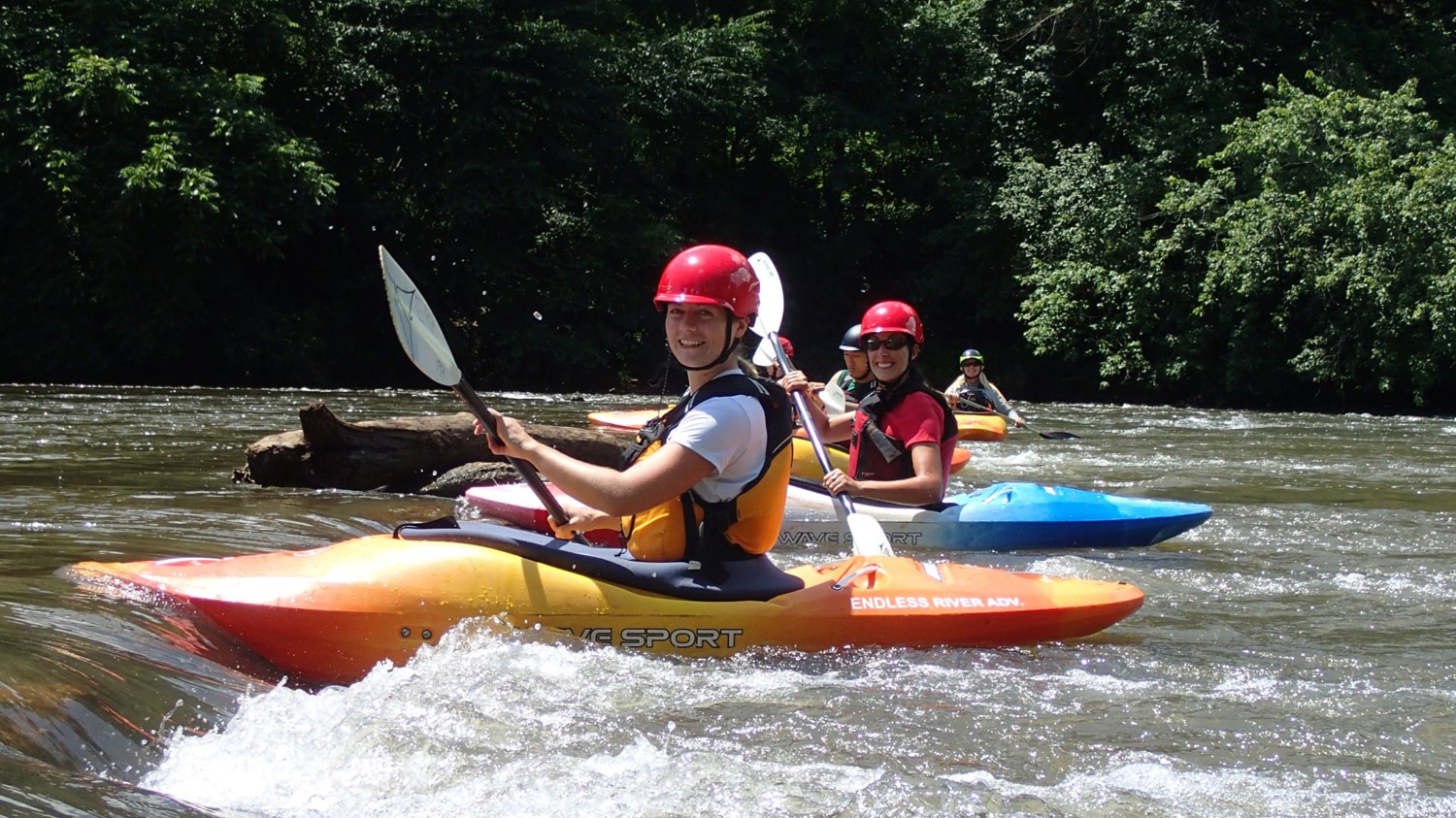 Students rafting