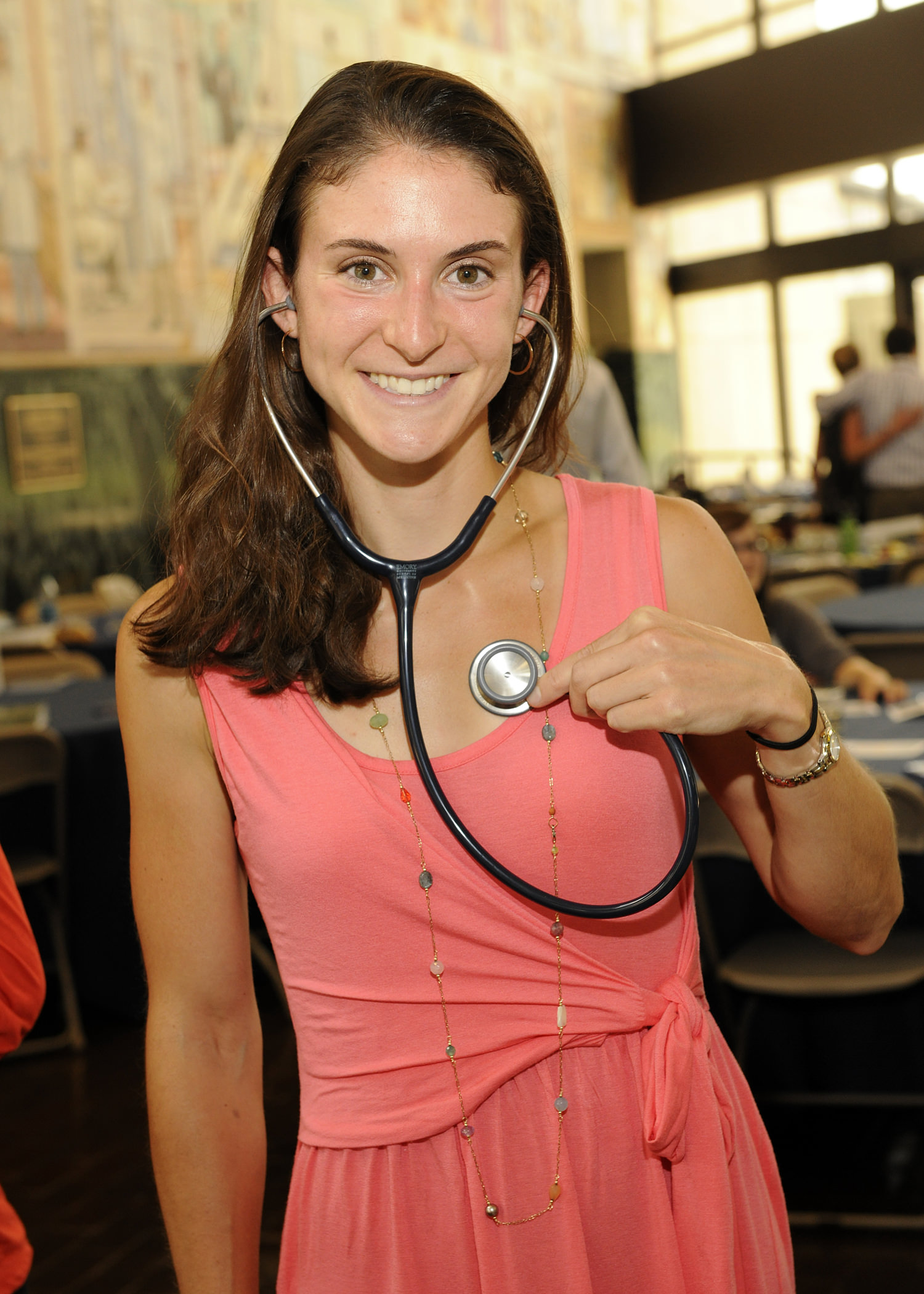 Student with stethoscope