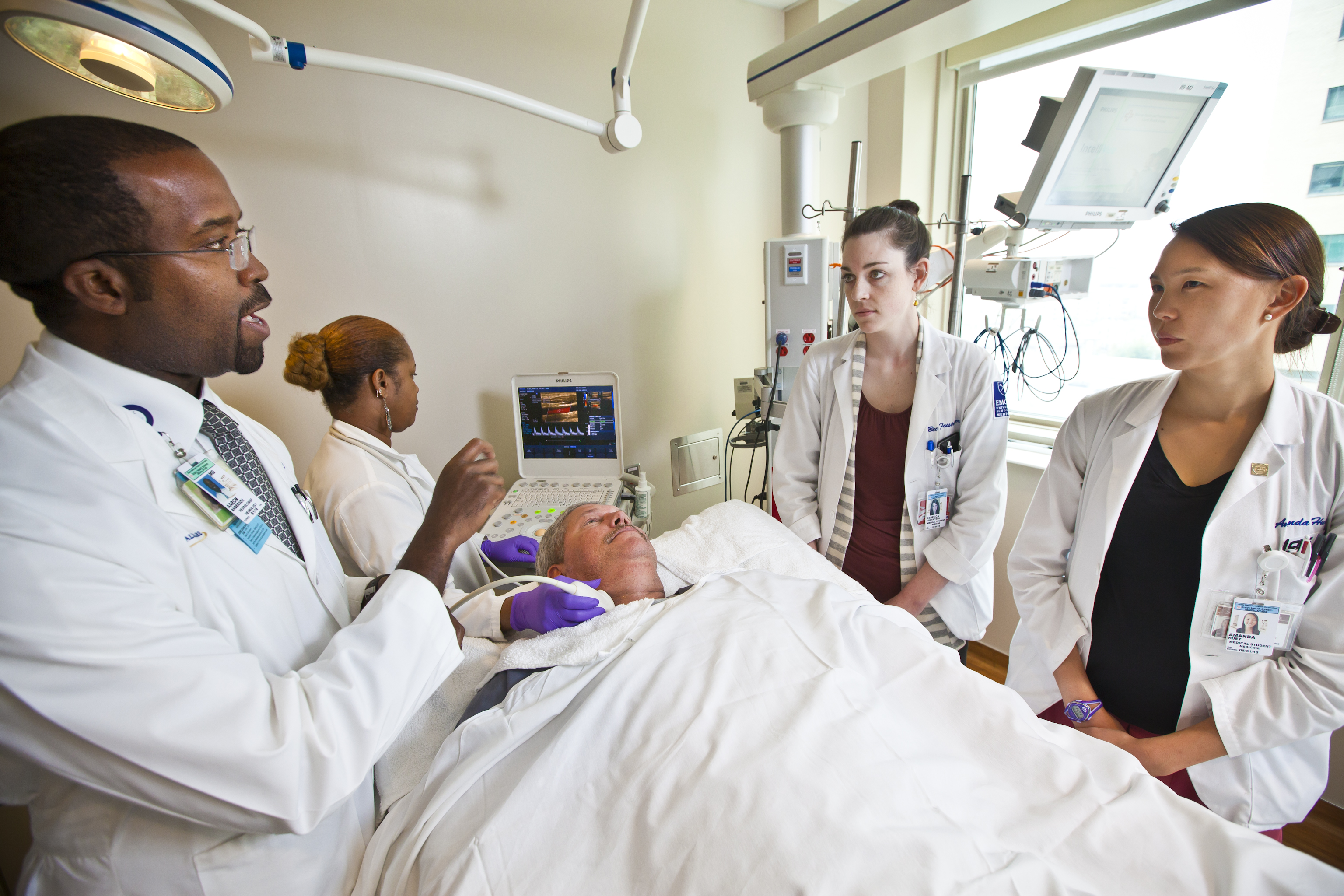 Doctor examining a patient